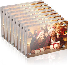 8 Pack 5x7 Acrylic Magnetic Picture Frames - Double Sided Desktop Display