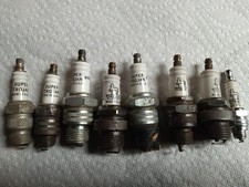 Vintage Antique Trojan Spark Plugs Lot Of 8