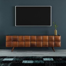 AVF Delano TV Stand Unit For TVs Up To 85 Inch Adjustable Shelves Walnut Brown