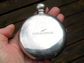 Vintage British Airways Concorde English Pewter Flask