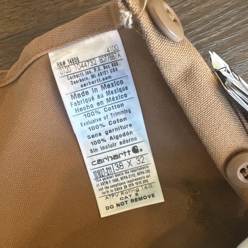 NEU MIT ETIKETT CARHARTT (STIL #101627) SCHWER ENTFLAMMBARER ENTENLATZOVERALL; HERREN GRÖSSE 38 X 32 - Bild 5 von 7