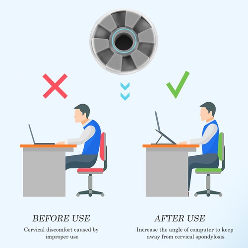 2 PCS Notebook Cooler Laptop Vertical Stand Computer Holder for Desk - 第 3/12 張圖片