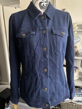 Denim & Co QVC Denim Comfy Jacket Small Purple Contrast Limited Edition