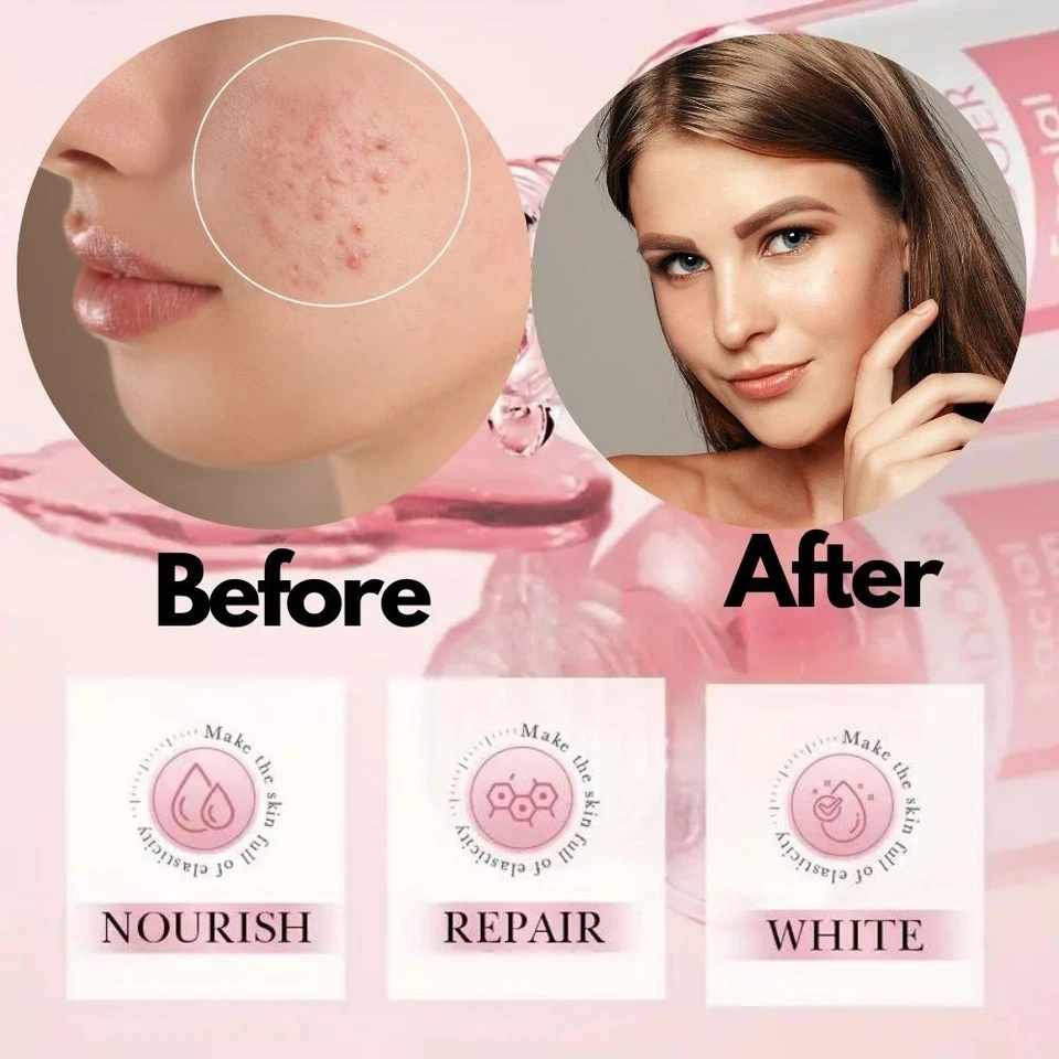 Suero de belleza facial 4 en 1 con potentes ingredientes B3 + HA + vitamina C, E - 1 oz Foto 4 de 4