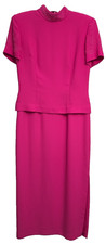 Donna Morgan Vintage Pink Sheath Dress Beaded Short Sleeve Women's 10