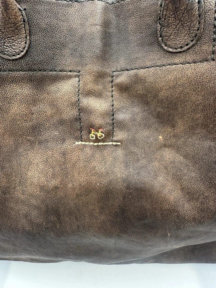 Bolso de hombro Henry Cuir holgado de cuero marrón fin de semana Foto 3 de 4