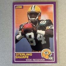 Sterling Sharpe 333S Score 1989 Rookie Football Card NFL Green Bay Wide Receiver. rookie card picture