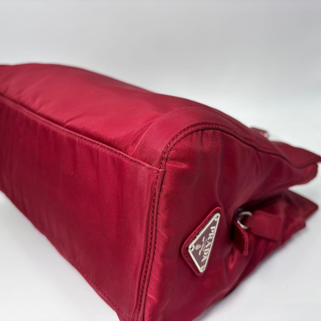 PRADA Nylon Tote Bag Bordeaux Lightweight Authentic Handbag with Card thumbnail 10