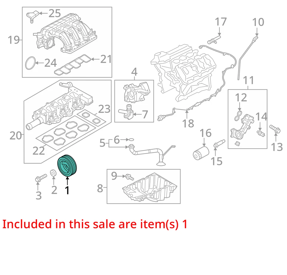 11-23 FORD PICKUP F150 Harmonic Balancer 3.5l Turbo Foto 3 de 4