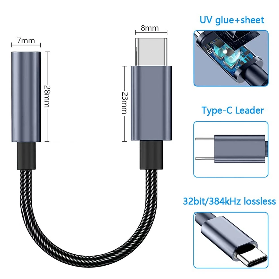 Adattatore USB C a Jack per Cuffie 3.5 mm Adattatore USB Type C Connettore Jack - Immagine 4 di 4