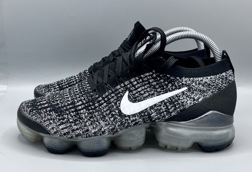 Nike Air VaporMax Flyknit 3 Oreo Turnschuhe schwarz weiß silber Damengröße UK 6