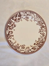Dwell Essentials 10 1/2" Dinner Plate Brown Floral (Thanksgiving Pumpkin)