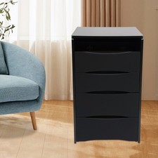 Black Makeup Vanity Table Vanity Desk With Flip Top Lighted Mirror And Stool