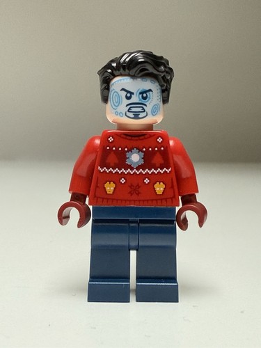 GENUINE LEGO Marvel Minifigure Iron Man / Tony Stark in Holiday Sweater sh0760 - Picture 6 of 6
