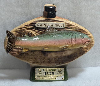 RAINBOW TROUT DECANTER JIM BEAM FISH PLAQUE DECORATIVE BOTTLE COLLECTOR ITEM