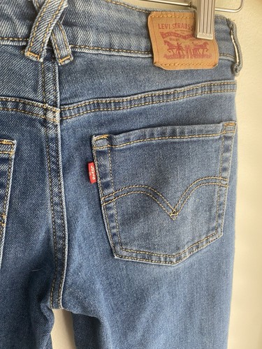 Levi's Blue Flare Wide Leg Jeans Girls Size 12 Bootcut Levis Blue Medium Wash - Picture 3 of 8