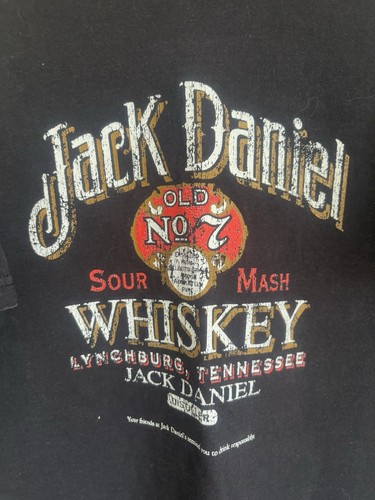 Camiseta para hombre Jack Daniels estampado gráfico de whisky manga corta negra talla XL - Imagen 2 de 6