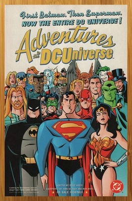 1997 DC Comics Adventures in the DC Universe Print Ad/Poster Superman Batman Art