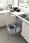 400mm PULL OUT WASTE BIN 30Litre LIGHT GREY  PET 13
