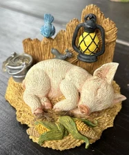 Hitting’ the Hay Farm Living’ Collection by Hamilton Collection Pig Figurine