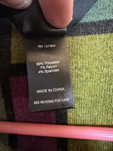 Ali Miles Jacke Pullover geometrisches Muster große Knöpfe künstlerisch Damen Small - Bild 8 von 9