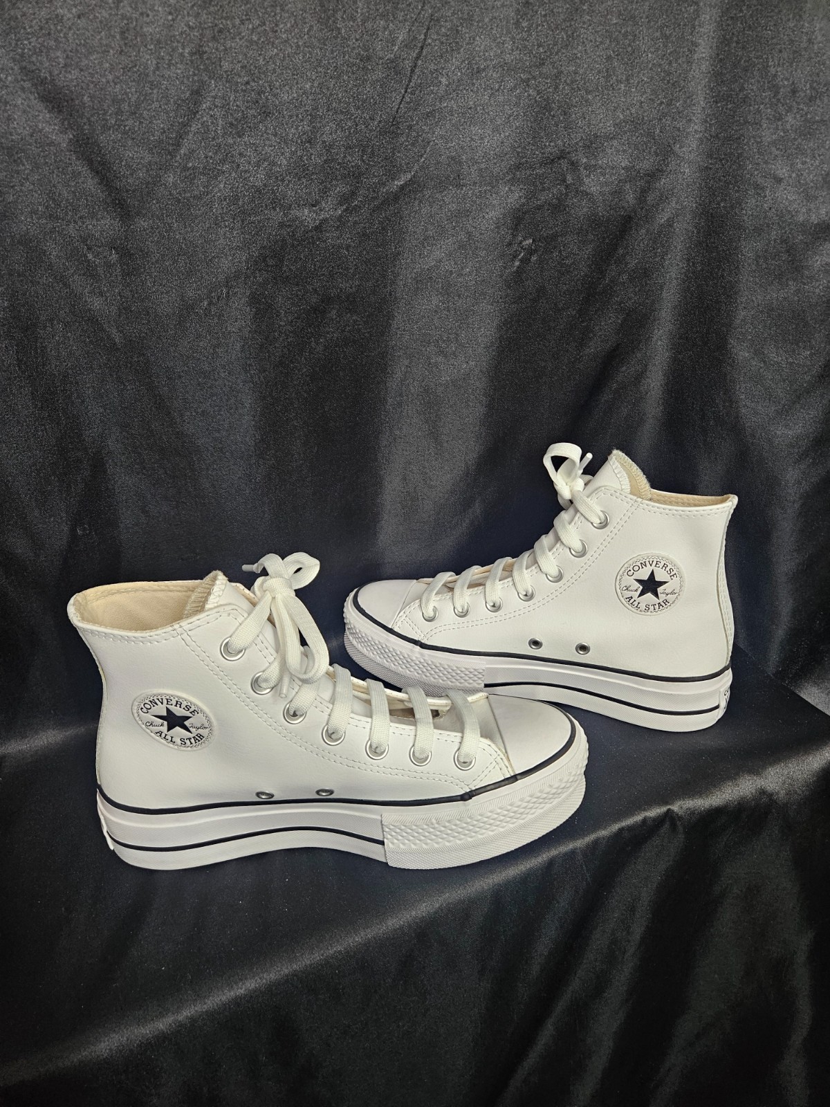 Converse Chuck Taylor All Star Lift Leather High Top Sneakers White Womens 6 thumbnail 5
