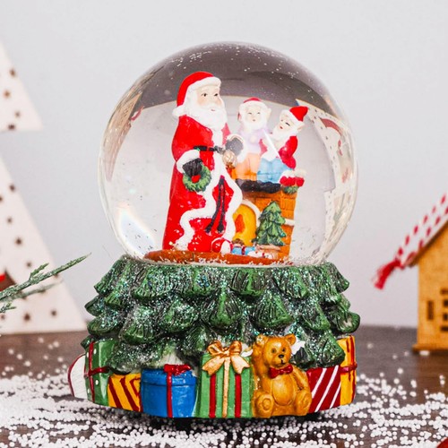 Christmas Snow Globes with Music Box Glitter 100mm Water Globe Xmas for Home ... - Picture 4 of 9