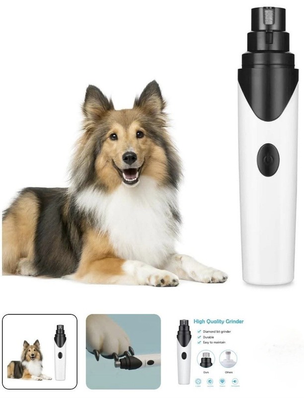 Pet Nail Grinder Low Noise Diamond Bit Rechargeable Soft Paws Groom Dog Cat Safe