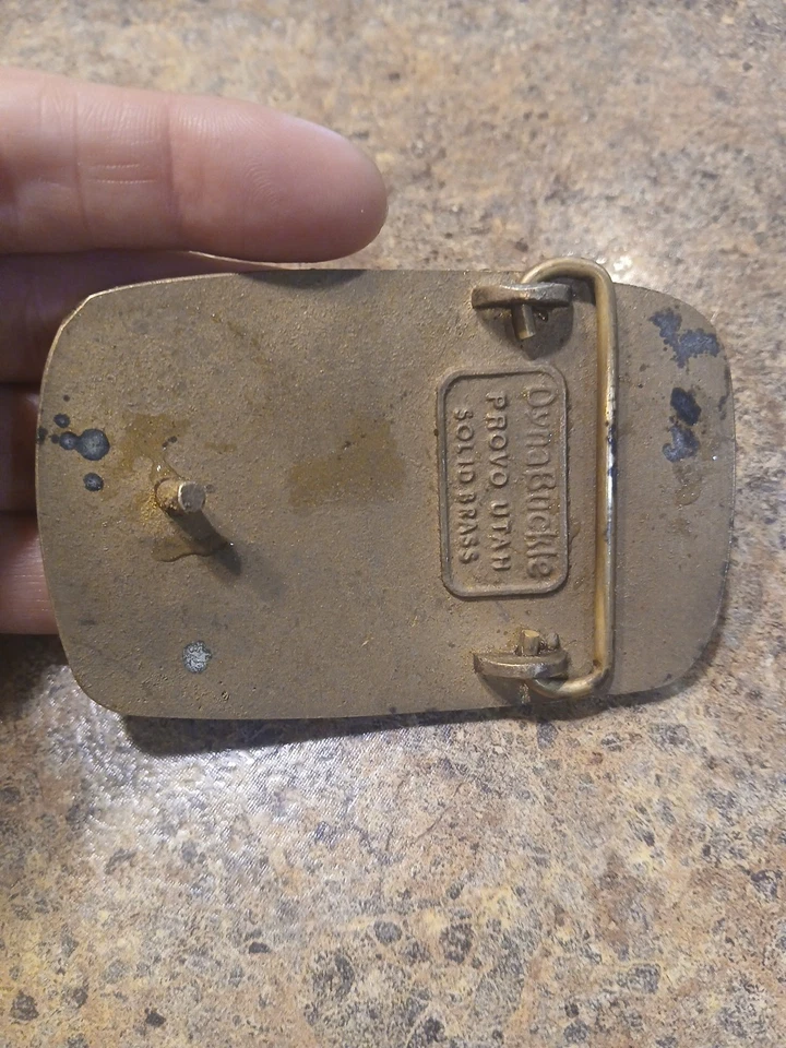 Hebilla de cinturón Berger Bullets vintage tono dorado latón EE. UU. Foto 4 de 4