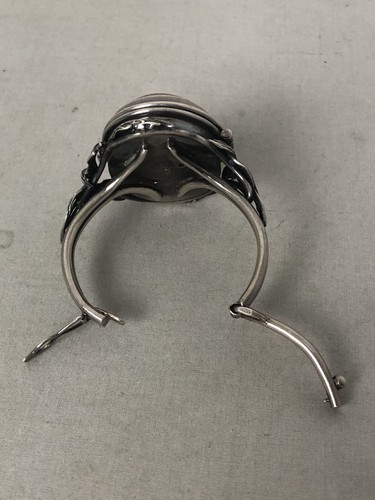 Bracciale piccolo vintage in argento sterling e ambra baltica naturale con scomparto - Foto 13 di 20