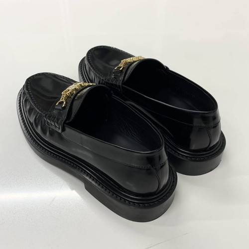 M12013 Celine Universite Leather Triomphe Chain Polished Bull Loafers Black - Picture 4 of 10