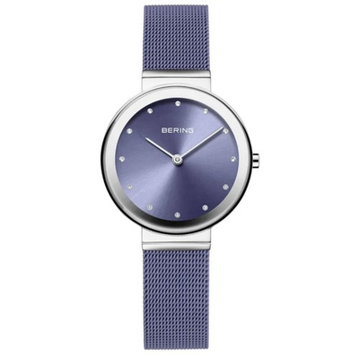 #ad Bering Classic Stainless Steel Lavender Dial Ladies Quartz 31mm Watch 10131 909 $49.95