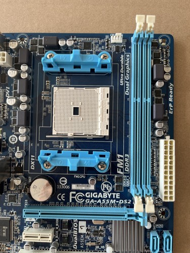 FOR GIGABYTE GA-A55M-DS2 DDR3*2 32GB AMD VGA DVI Micro ATX Motherboard Test OK - Picture 7 of 7