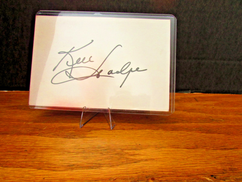 BOSTON BRUINS KEN HODGE AUTOGRAPH LARGE  INDEX TYPE CARD , [ NO COA ]