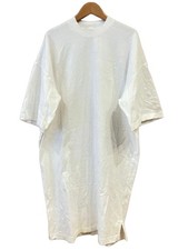 UNIQLO U Women's White Short Sleeve Shirt Dress L Relaxed Fit Slit
