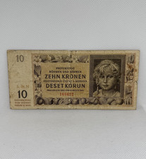 Banknote / B&ouml;hmen und M&auml;hren / 10 Kronen, Korun 1942 / sch&ouml;n erhalten, F / P.08