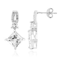 Cavill Ohrringe Damen WeißEr Topas 4,23Ct Sterlingsilber 925 Quadratisch Prong