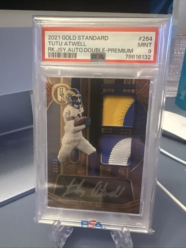 2021 Panini Gold Standard Rookie Jersey Auto Tutu Atwell #264 /22 PSA 9! 