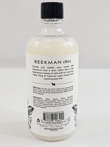 Beekman 1802 Ziegenmilch Hand Duschgel Ylang Ylang Tuberose 12,5 oz NEU mit Pumpe - Bild 3 von 5