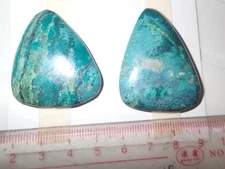 Turquoise Stone Flat Free Form Cabochon 123 Carat 2 pieces 24.6 gram