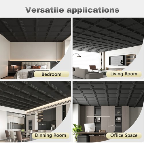 Art3d Ceiling tiles 24X24inch,12PCS Drop Ceiling tiles 2X4ft for Suspended Grid - Picture 4 of 44