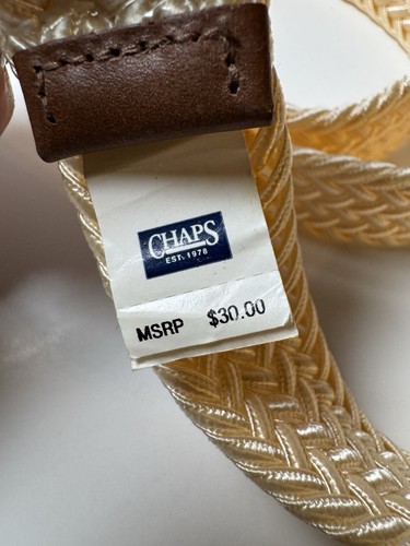 CHAPS Ralph Lauren geflochtener Nylongürtel neu mit Etikett perlefarben/creme Größe Small Damen - Bild 4 von 5