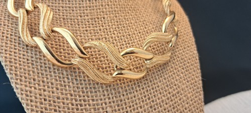 Collana Vintage Napier Brevettata Tono Oro Legata Grossa Mod Collare - Foto 2 di 6