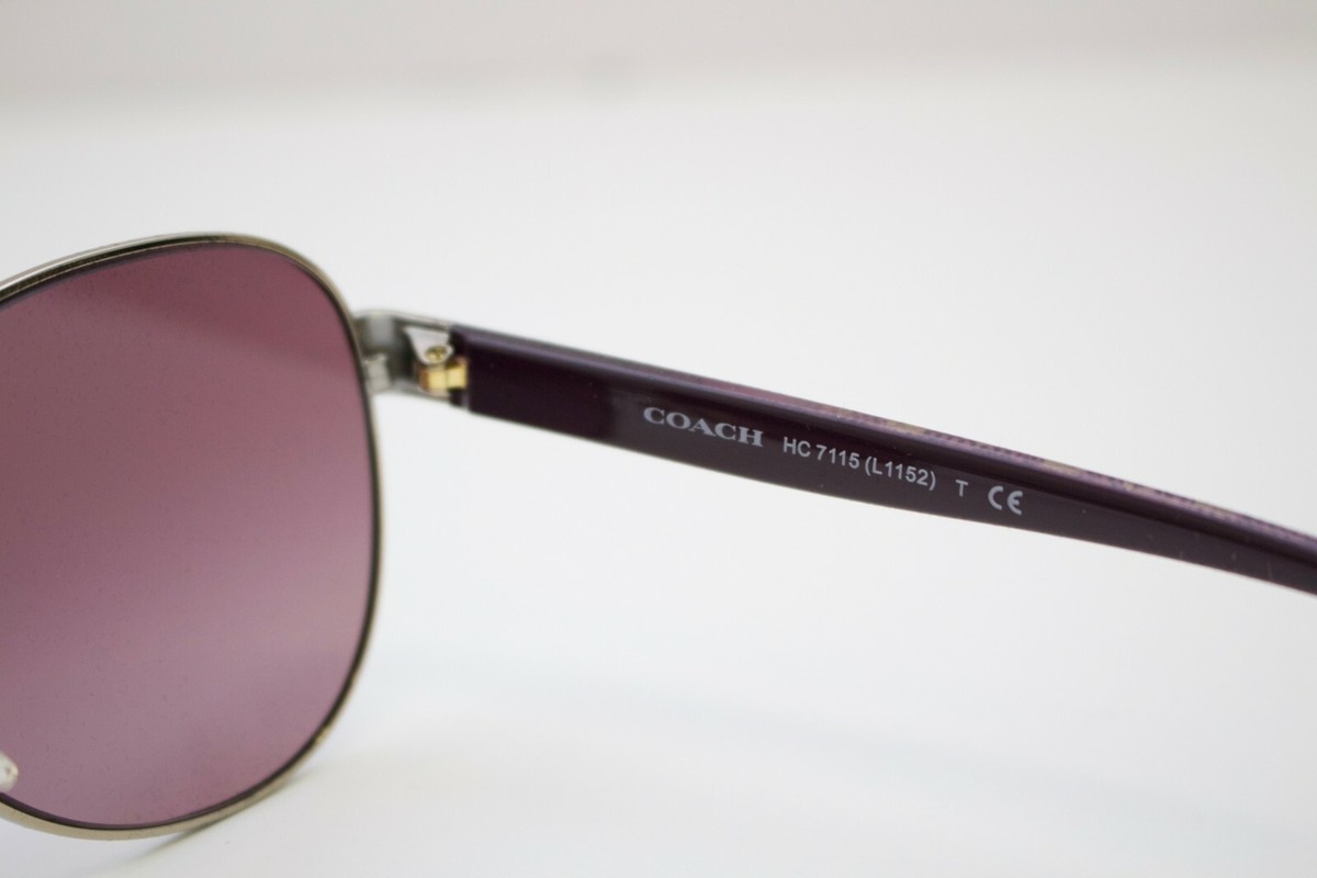Coach HC7115 90056F Gold Purple Aviator Pink Mirrored 59mm 