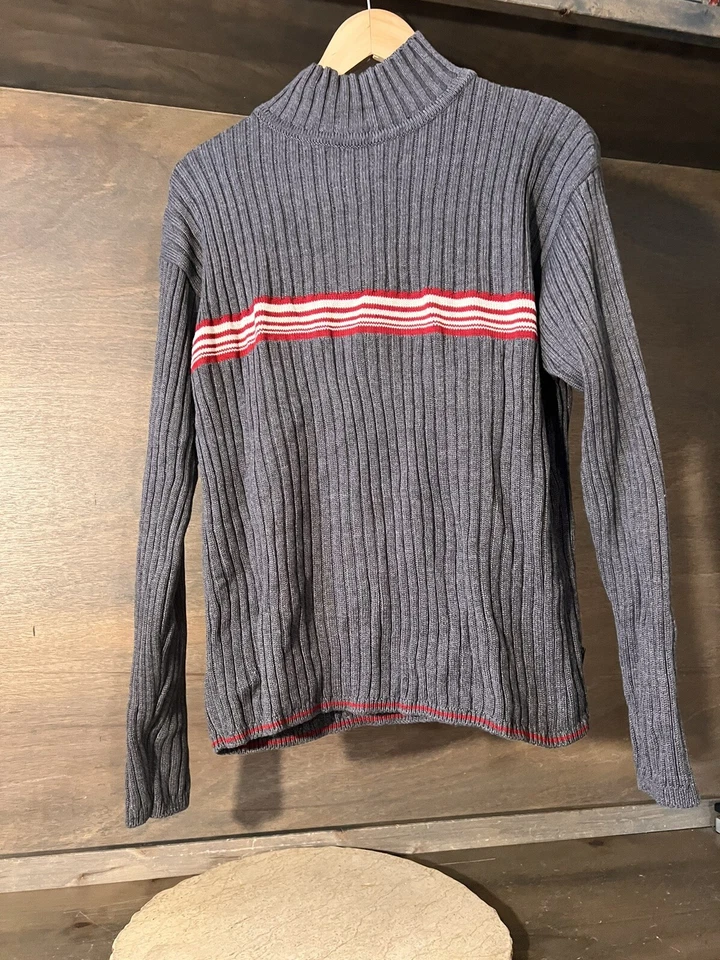 Camisa Suéter BULLHEAD Para Hombres Grande GRIS SIMULADO Cuello Manga Larga Pullover Acanalado Foto 2 de 4