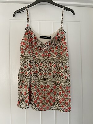 VERO MODA DAMEN BLUMENDRUCK V-AUSSCHNITT CAMI UK GRÖSSE MEDIUM BRANDNEU