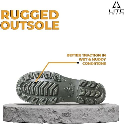 Waterproof Work Boots, Ultralight Slip On Rain, Mud Muck Boot - LITE BOOTS - Picture 4 of 26