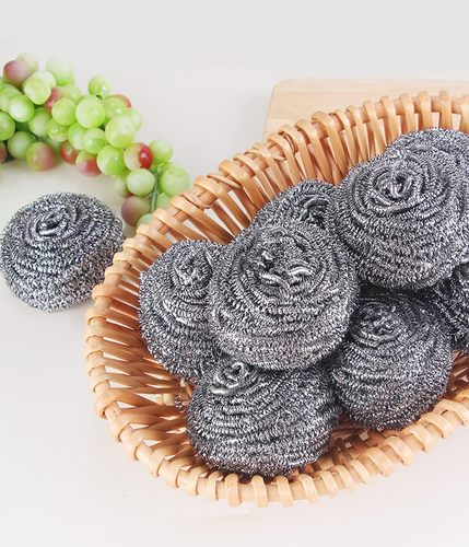 6 Pack Steel Wool Scrubbers: Flexible Pads for Cleaning Dishes, Pots, Pans - Picture 8 of 8