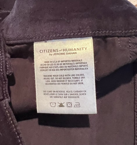 Citizens Of Humanity Drew Crop Flare Midnight Blue Velvet Jeans Stretch Sz 25 - Picture 10 of 11