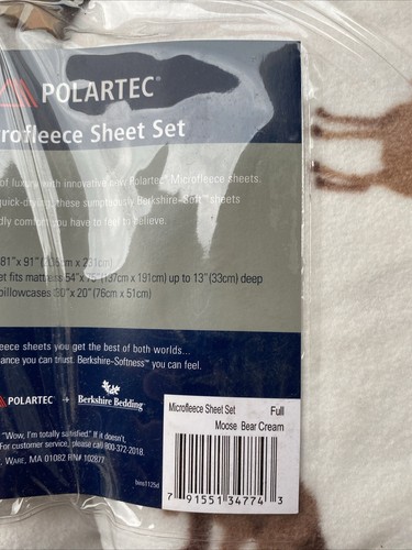 Berkshire Bedding Polartec Microfleece 3 Piece Sheet Set - Moose / Bear - Twin - Picture 3 of 3
